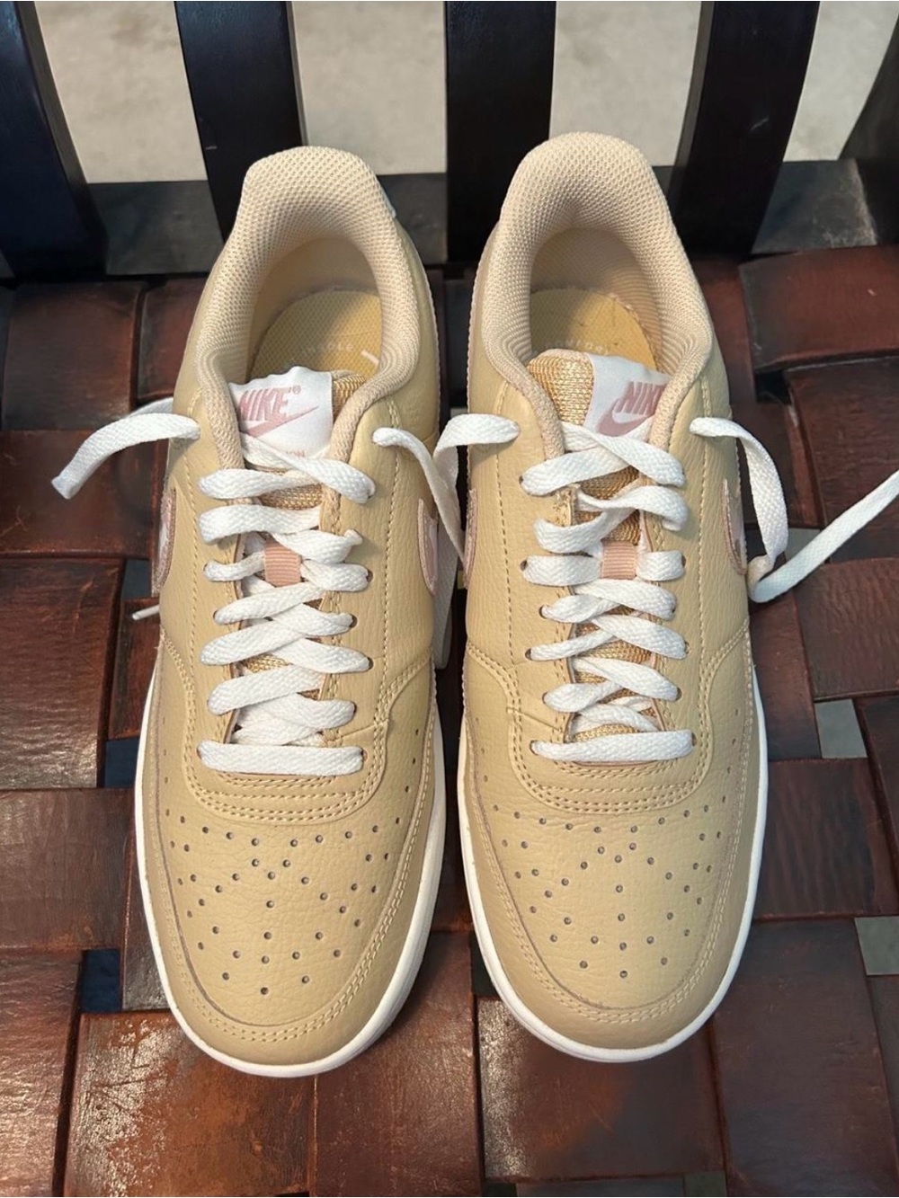 Nike Women’s Court Vision Low-Top Sneakers in sesame camo